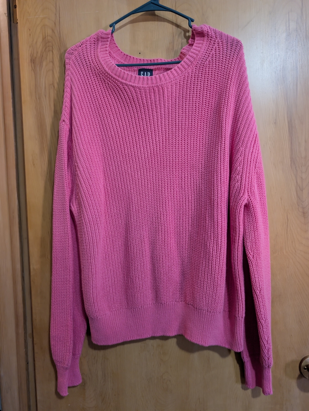 GAP Pink Ribbed Crewneck Sweater